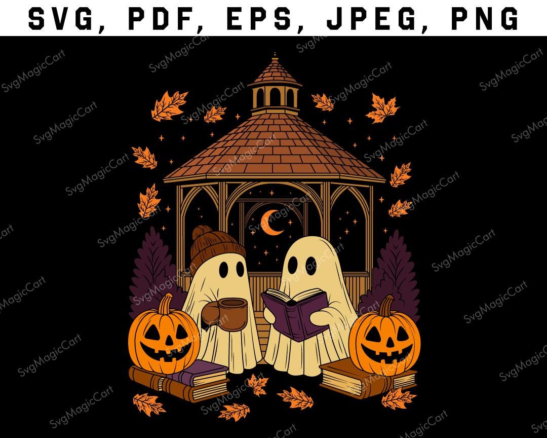 Retro Cute Ghost Halloween Png, Fall Camping Boo Ghosts Png, Autumn ...