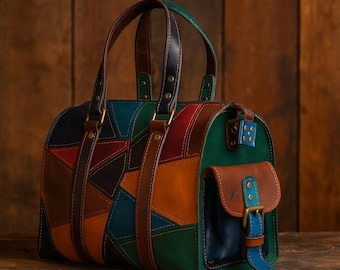 Bolso bandolera de cuero hecho a mano: bolso tote bohemio para mujer
