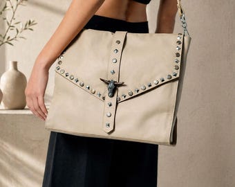 Echtes Rindsleder Leder Laptoptasche | Damen Arbeit Schultertasche, verstellbarer Riemen