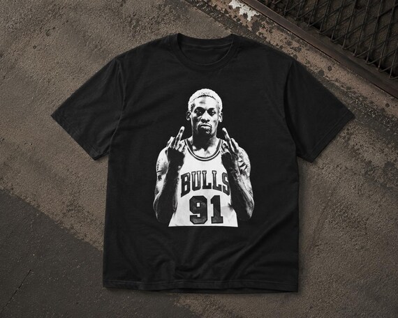 Vintage Bulls 91 Graphic Tee, Y2K Basketball Shirt, Retro Streetwear Tee, Dennis Rodman Inspired Tshirt, Oversized Graphic Tee