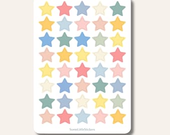 Pastel stars stickers