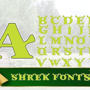 Cartoon Shrek Font Shrek Clipart Font SVG Clipart for Cricut Shrek Clipart Shrek Alphabet Shrek Letter Svg Png jpg pdf font