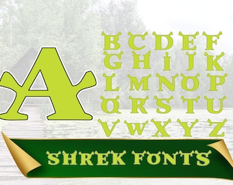 Cartoon Shrek Font Shrek Clipart Font SVG Clipart for Cricut Shrek Clipart Shrek Alphabet Shrek Letter Svg Png jpg pdf font