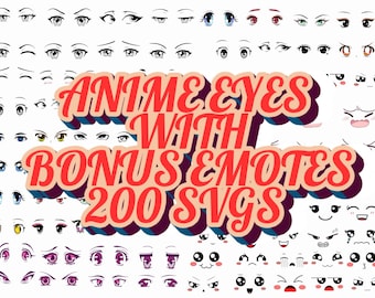 200 Anime Eyes SVG Bundle: Cartoon & Comic Eyes (Digital Download)