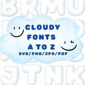 Letras de nuvens PNG, fundo transparente, clipart de alfabeto de nuvens, PNG, letras de nuvens, letras de nuvens, letras do céu, nuvens 22 svg, de A a Z