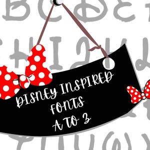 Disney-geïnspireerde lettertypebundel, svg, pdf, png, jpg, cricut, canvas, tangled, moana, stitch, auto's, bevroren, mulan, verjaardagsuitnodiging
