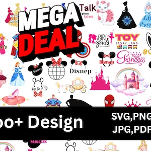 400+ Mega Svg Bundle, Svg Cricut Cut Files, Princess, Toy Story, Castle , Stitch Svg, Cinderella, Mouse Mega Bundle, Silhouette, Cut Files