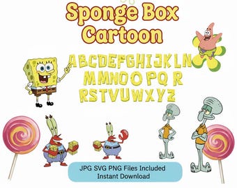 Sponge Font SVG Bundle | Birthday Alphabet, Numbers (Digital Download)
