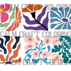 Abstract Flower SVG Bundle: Retro Groovy Floral PNG, Danish Design (Digital Download)