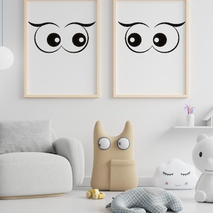 Comic Book Eyes SVG Bundle: Cartoon Faces, Eyelashes, Emoji (Digital Download)