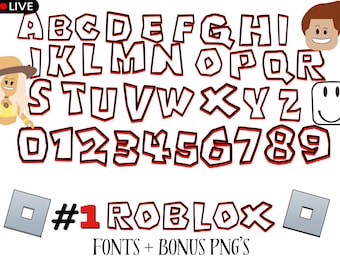 Roblox PNG Clipart Bundle: Alphabete, Schriftarten, Bonus PNG (Digitaler Download)