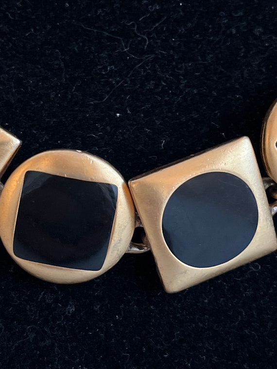 Anne Klein Vintage Choker Circles and Squares Gol… - image 3