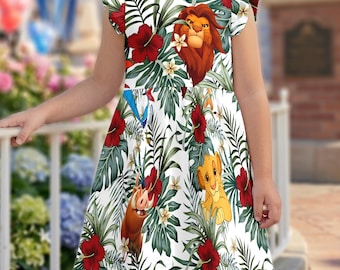 Disney Simba Nala Pumbaa Tennis Dress Skirt, Lion King Women Dress, Disney Animal Kingdom Dress Skirt For Women, Disney Lion Sport Dress