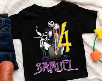 Personalized Skeleton Nightmare Family Matching Shirt, Before Christmas Birthday Shirt, Skeleton Movie Birthday Party Theme