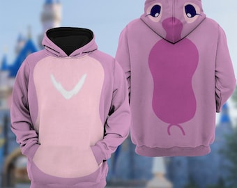 Disney Angel Pink Alien 3D Hoodie Costume, Lilo & Stitch Movie Sweatshirt, Angel Cartoon Costume Hoodie, Angel Monsters Cosplay Costume Tee