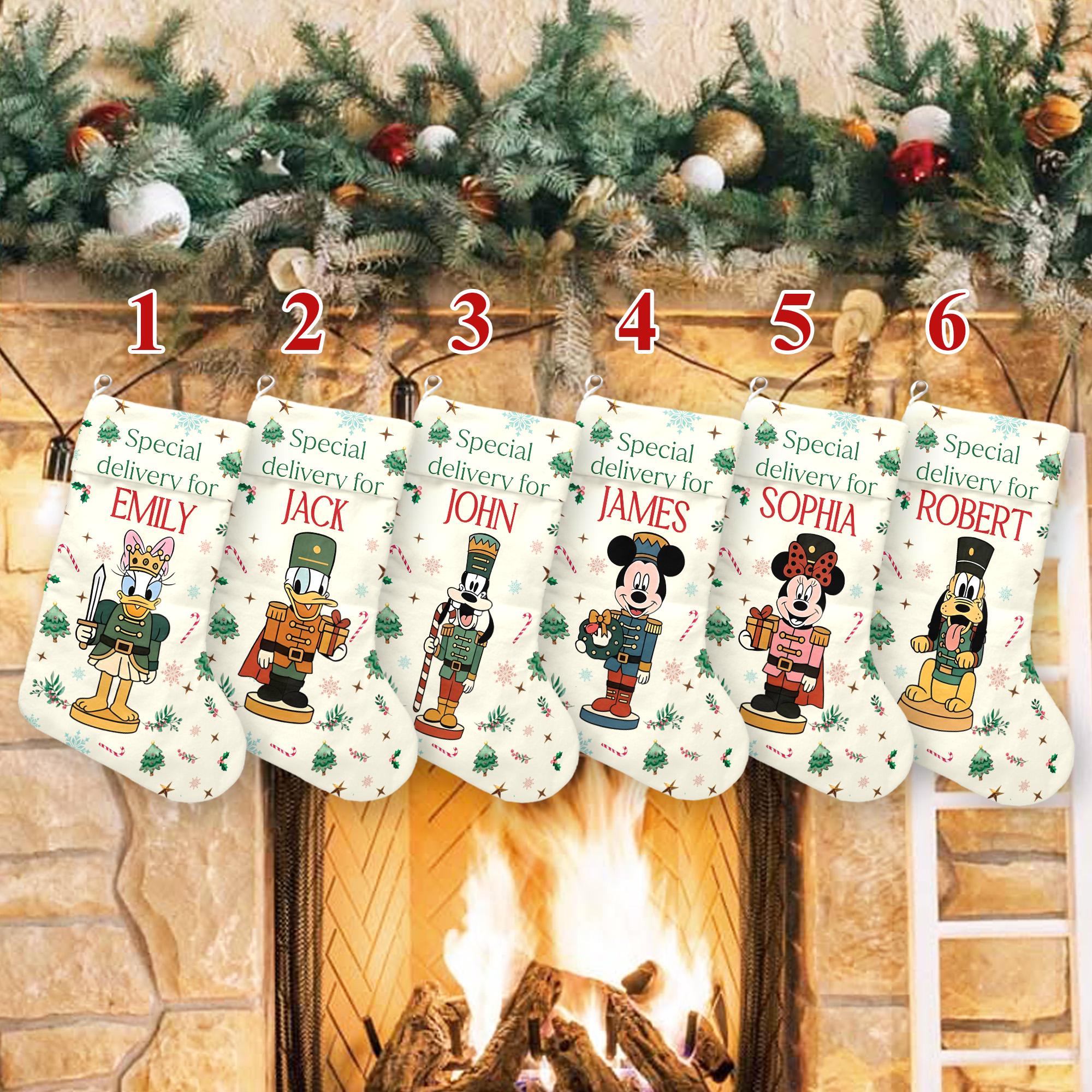 Discover Personalized Disney Nutcracker Christmas Stocking, Custom Name Stockings, Mickey and Friends Nutcracker Sock, Christmas Decor Family Gift