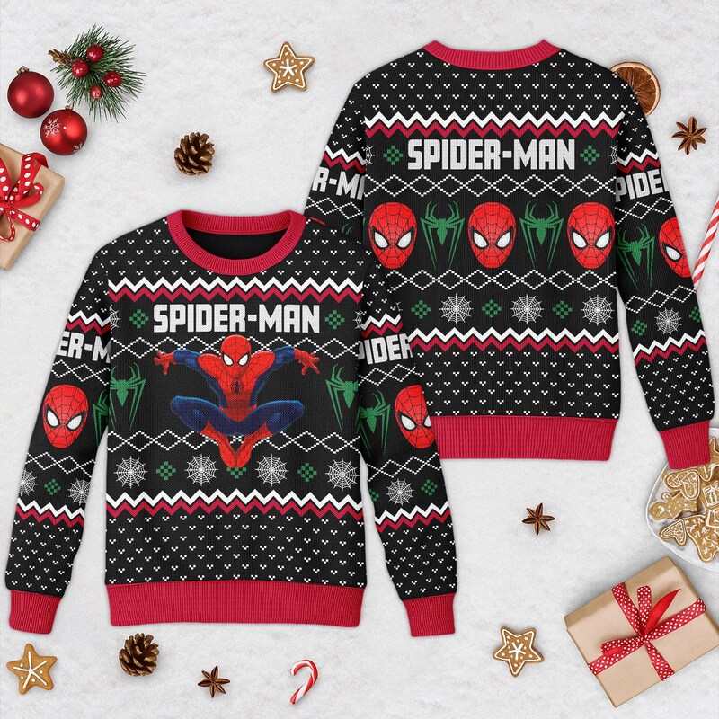 Spiderman Christmas Sweater Etsy