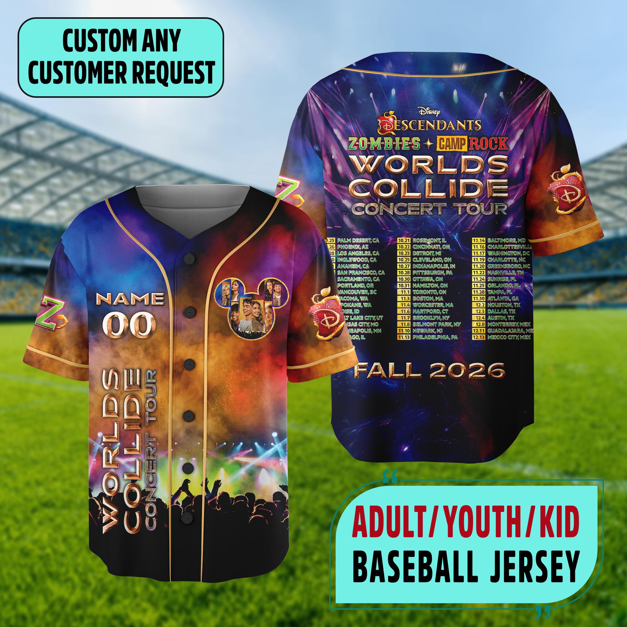 Discover Disney Descendants Zombies Camp Rock Concert Tour Jersey, Music Festival 2026 Baseball Jersey