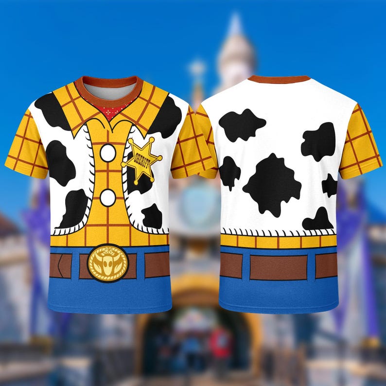 Toy Story Characters Shirt, Woody Costume Cosplay 3D T-Shirt, Halloween Costume For Family Group T Shirt, Toy Shirt For Couple image 1