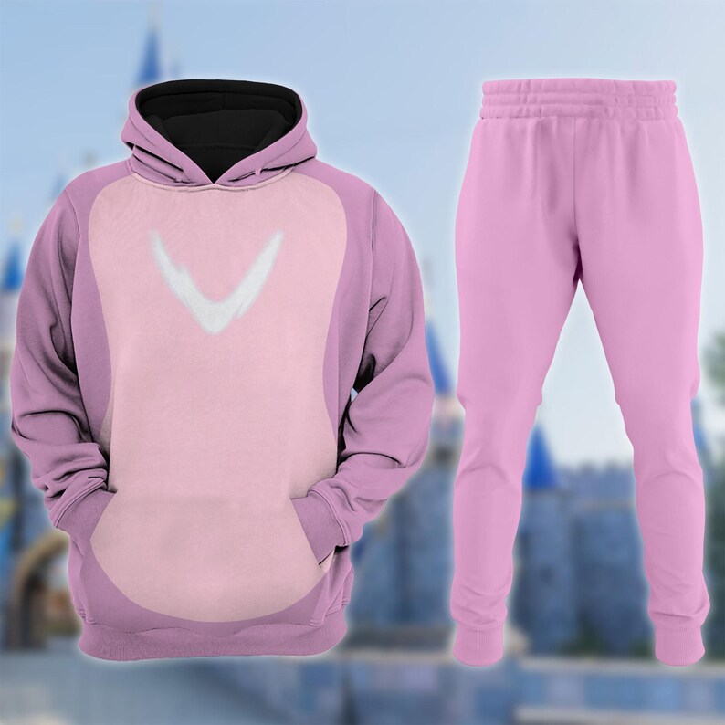 Sudadera con capucha 3D Angel Pink Alien, sudadera de la película Lilo & Stitch, sudadera con capucha de disfraz de dibujos animados de ángel, camiseta de disfraz de cosplay de monstruos de ángel imagen 2