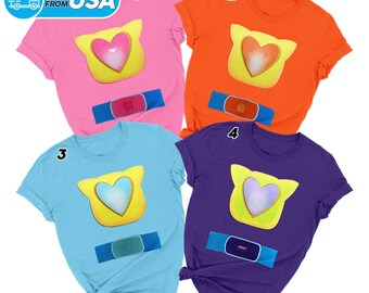 Super Cat Suit Costume, Cat Hero Group Matching Shirt, Custom Cat Friend Halloween Shirt, Cat Heart Costume Family Vacation 2025 Tee