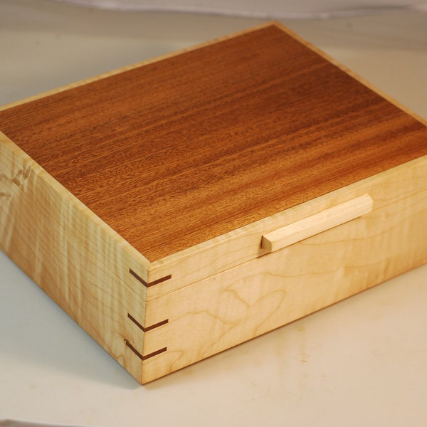 Maple and Sapele  Watch Box- Holds 6 watches -Maple/Sapele