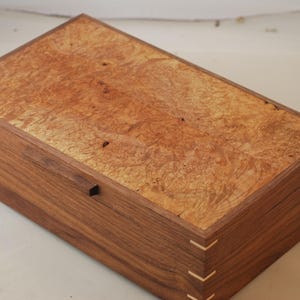 Limited Edition Watch box with Walnut Body with a Maple Burl top Holds 8 Watches