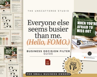 Decision Tool for FOMO | Business Decision Filter | Stop Overcommitting Worksheet | PDF