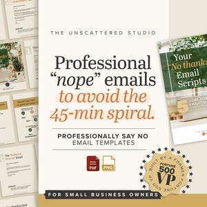 Plantillas de correo electrónico sobre límites empresariales / Diga no y establezca expectativas de forma profesional / PDF para pequeñas empresas