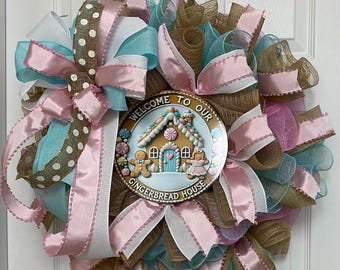 Whimsical Candyland Christmas Wreath ~ Sweet Pink Holiday Door Decor - Etsy