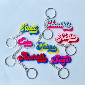 Personalisierte Baseball Style Name Keychain, individuelles Acryl-Tag, personalisiertes Geschenk