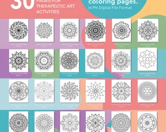 30 Mandala Coloring Pages: Therapeutic Art for Relaxation (PDF)