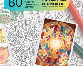 Mandala Coloring Pages: 60 Unique Designs for Stress Relief (PDF Download)