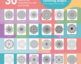30 Mandala Coloring Pages: Therapeutic Art for Relaxation (PDF)