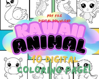 Chibi Animal Coloring Page: Fun Printable Art for Kids (PDF)