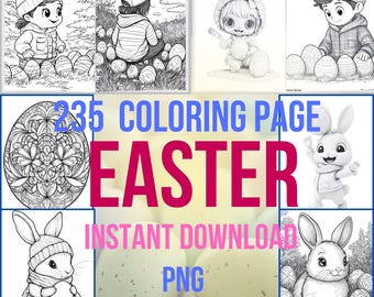 235 Easter Coloring Pages: Bunnies, Eggs, Flowers (Printable Designs)