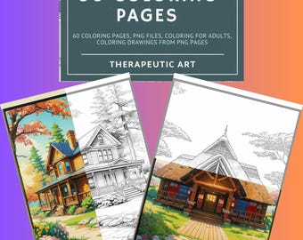 Cozy Cottage Coloring Pages, Dream Home Art (Instant Download)
