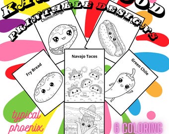 Kawaii Food Coloring Pages | Fun Art Therapy (Digital Download)