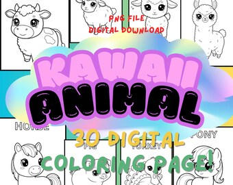 Chibi Farmtiere Malseite: Fun Art for Kids (Digitaler Download)