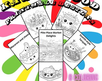 Kawaii Food Coloring Pages | Printable Art Therapy (PDF)