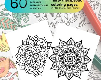 Mandala Coloring Pages: 60 Unique Designs for Stress Relief (PDF Download)