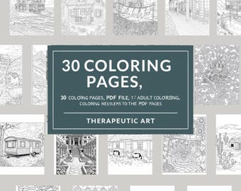 Cozy Cottage Coloring Pages: Dream Home Black and White Art (PDF Download)