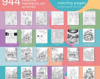 Printable House Coloring Pages: Surreal Dream Homes (8.5x11 PDF Download)