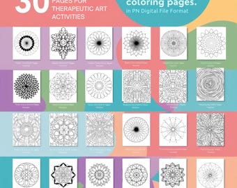 Mandala Malvorlagen: 30 Malvorlagen, therapeutische Kunst zur Entspannung (PDF)