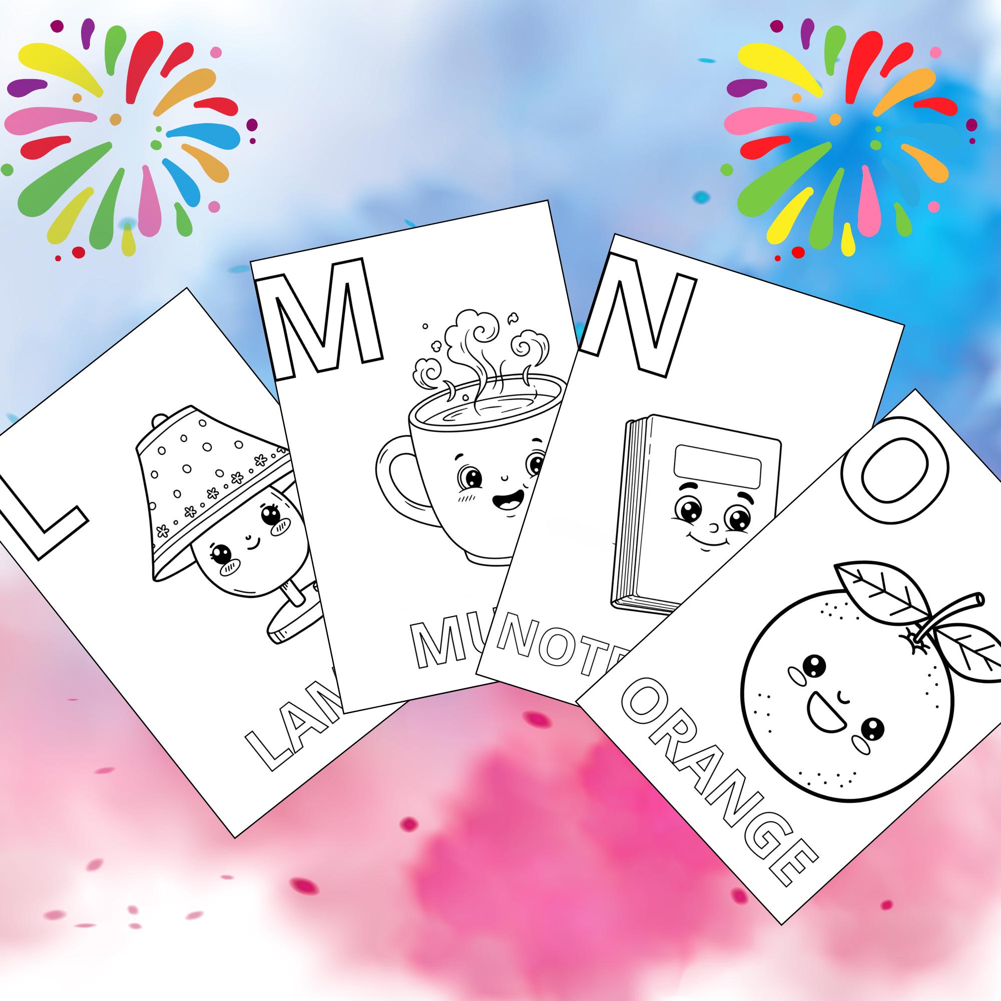 Kawaii Alphabet Coloring Pages – Kids Learning Activity (PDF) - Etsy