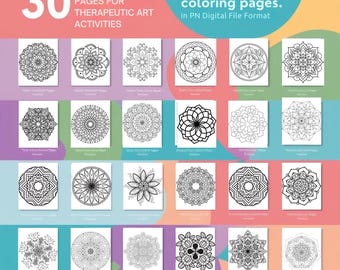 30 Mandala Coloring Pages: Therapeutic Art for Relaxation (PDF)
