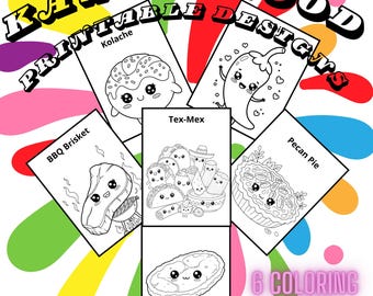 Kawaii Food Coloring Pages | Printable Art Therapy (PDF)