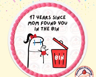 17 Years Bin Baby Cake Topper DIGITAL FILE
