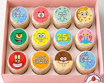 Custom Funny Birthday Cupcake Topper Set of 12
