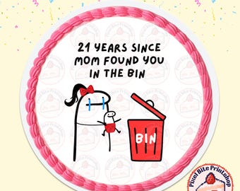 21 Years Bin Baby Cake Topper DIGITAL FILE